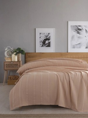 Tek Kişilik Waffle Pike 160X230CM %100 Pamuk Bej