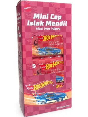 5 Adet Hot Wheels Mini Cep Islak Mendil 8'li 8'li