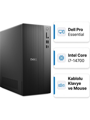 Dell Pro Essential QVT1260 Intel Core I7-14700 32GB 512GB SSD Windows 11 Pro Masaüstü Bilgisayar BTO014_QVT1260_U 008