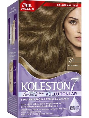 3 Adet Koleston Wella Supreme Sonsuz Işıltılı Küllü Tonlar Saç Boyası 7/1 Küllü Kumral 50 ml