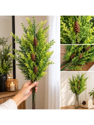 Ecrella Tek Dal Kozalaklı Yelpaze Çam Yapay Dal Yılbaşı Dekoru 1 Adet