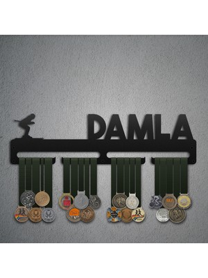 Bafidica Kişiselleştirilebilir Kayak Madalya Askısı - Siyah 1 Askılı 30 cm