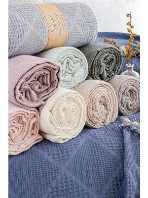%100 Pamuk Jakarlı Pike Yatak Örtüsü Tek & Çift Kişilik 170X230 - 210X230 C