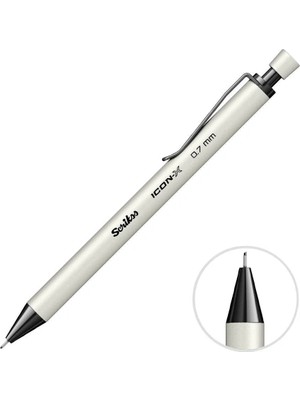 4 Adet Scrikss Icon Versatil Uçlu Kalem 0.7 mm Beyaz