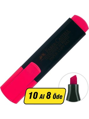 3 Adet Faber-Castell 48 Fosforlu Kalem Pembe - 10 Al 8 Öde