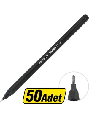 3 Adet Pensan 2270 Büro Tükenmez Kalem Siyah 50'li Paket