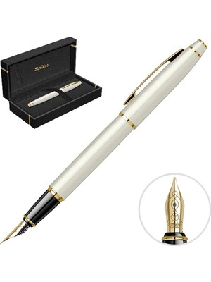 4 Adet Scrikss Noble 35 Dolma Kalem Özel Kutulu Beyaz Altın