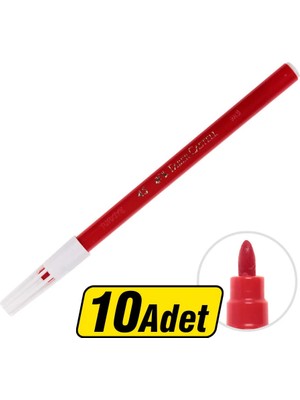 5 Adet Faber-Castell 45 Keçeli Kalem Kırmızı 10'lu Paket