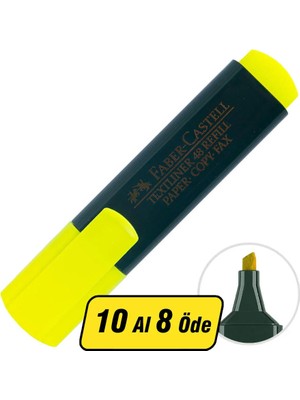 2 Adet Faber-Castell 48 Fosforlu Kalem Sarı - 10 Al 8 Öde