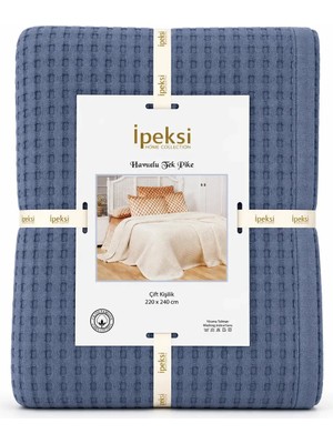Ipeksi Havuzlu Tek Pike Çift Kişilik 220X240 cm Lacivert