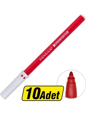 4 Adet Pensan 3003 Keçeli Kalem Kırmızı 10'lu Paket