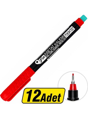 2 Adet Pin Asetat Kalem Kırmızı S Uç 12'li Paket