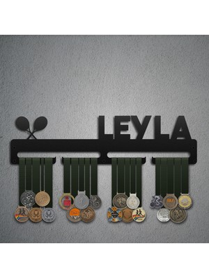 Bafidica Kişiye Özel Kişiselleştirilebilir Tenisçiler Için Madalya Askısı - Siyah 1 Askılı 50 cm