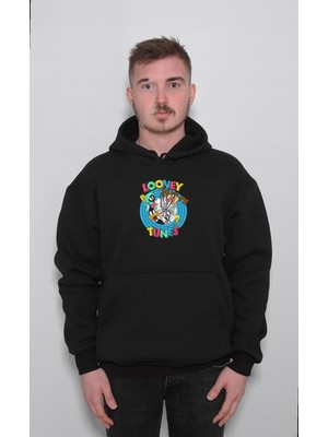 BUMETA Looney Tunes Çizgi Film Tazz Bugs Bunny Duffy Duck Sweatshirt Unisex Kapüşonlu Hoodie