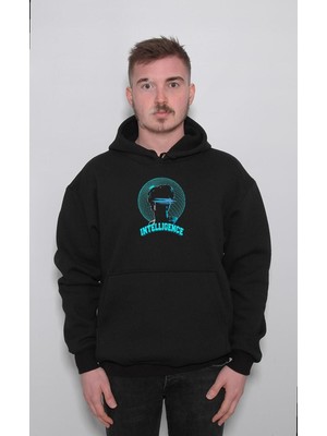 BUMETA Intellıgence World Heykel Retro Sweatshirt Unisex Kapüşonlu Hoodie