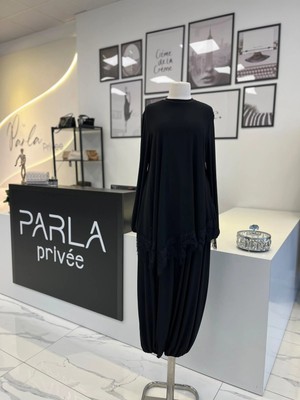 Nurcan Çetin Dantel Detaylı Şalvar Pantolon Takım