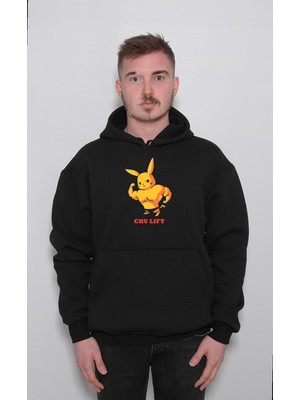 BUMETA Pokemon Pikachu Pika Chulift Gym Fitness Sweatshirt Unisex Kapüşonlu Hoodie
