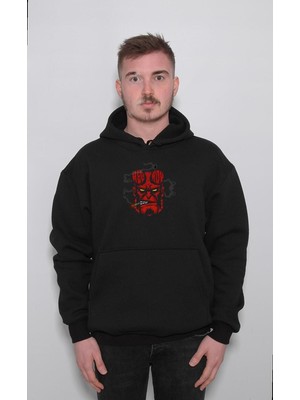 BUMETA Hell Boy Hellboy Cehennem Şeytan Smoke Sweatshirt Unisex Kapüşonlu Hoodie