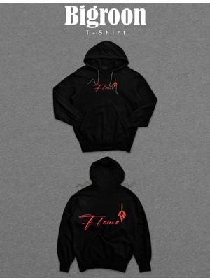 BUMETA Flame Ateş Kibrit Retro Alev Sweatshirt Unisex Kapüşonlu Hoodie