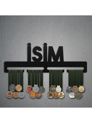 Bafidica Kişiselleştirilebilir Madalya Askısı - Siyah 1 Askılı 70 cm