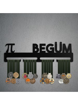 Bafidica Kişiselleştirilebilir Pi Sembollü Matematik Madalya Askısı - Siyah 1 Askılı 70 cm
