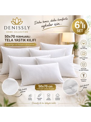     50X70 Yastık Kılıfı Fermuarlı Tela Yastık Kılıfı 6’lı