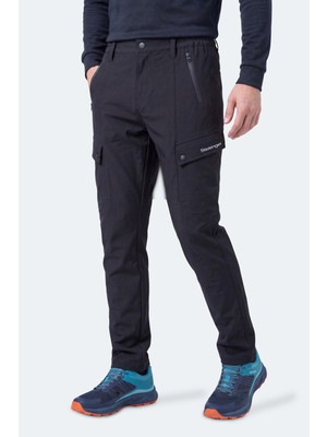 Slazenger Coreva Erkek Içi Polarlı Rüzgar ve Su Geçirmez Softshell Siyah Pantolon