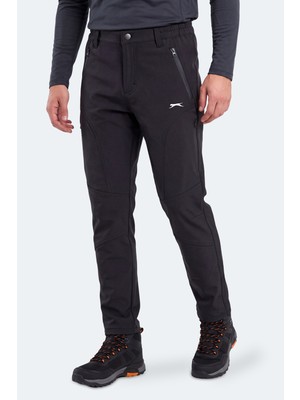 Slazenger Cocoa I Erkek Içi Polarlı Rüzgar ve Su Geçirmez Softshell Siyah Pantolon