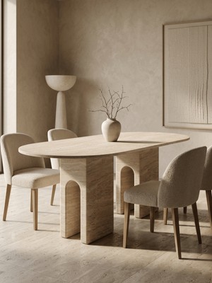 Miarik Design Foteinos - Tasarım Mermer U Ayak Yemek Masası