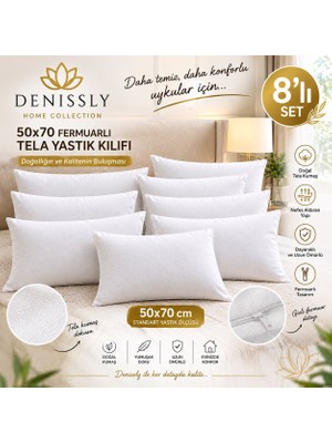     50X70 Yastık Kılıfı Fermuarlı Tela Yastık Kılıfı 8’li