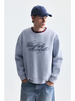 Vamos Boxy Fit Baskılı Sweatshirt