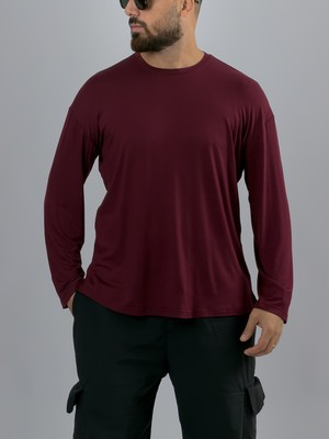 Cocopelli Bordo Bisiklet Yaka Basic Erkek Sweatshirt COC3544
