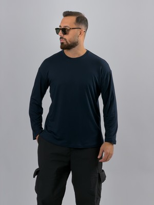 Cocopelli Lacivert Bisiklet Yaka Basic Erkek Sweatshirt COC3546