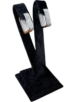 Shop Krutzo Leos Taşlı Gümüş Renk Çelik Küpe