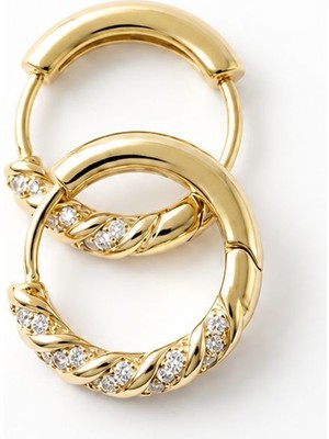 Shop Krutzo Elara Gold Taşlı Minik Halka Küpe