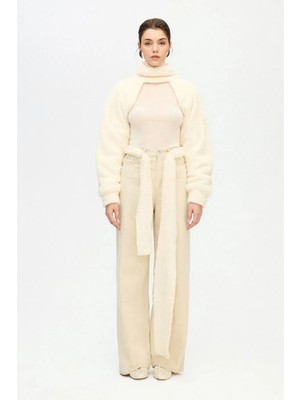 İkikız Krem Peluş Bolero