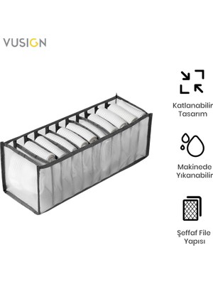 Vusign VS523 Fileli Iç Çamaşırı Saklama Kutusu, Beyaz