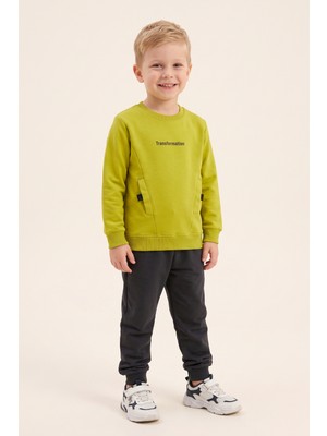 Crassi Erkek Çocuk Sweatshirt Baskılı Uzun Kollu 2 İplik Penye Kumaş %100 Pamuklu