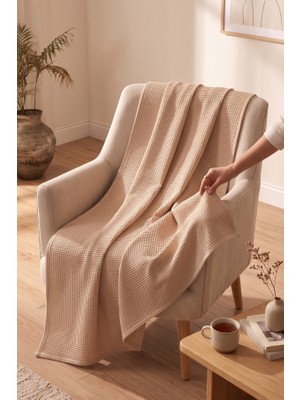 Vessino Home Aura Waffle %100 Pamuklu Koltuk Örtüsü (160X230 CM-200X230 Cm)