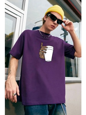 Unisex Tupac Coffee Baskılı T-Shirt