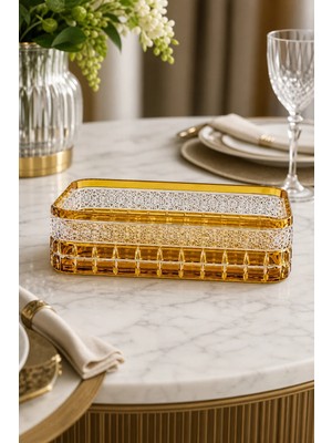 Kristal Market El Yapımı Kesme Kristal Cleopatra Desen Baton Dekaratif Sofra Sunum Kasesi 12X24