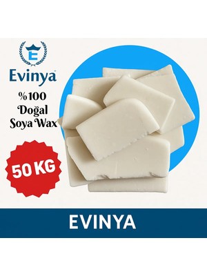 Evinya %100 Naturel Soya Wax 50 kg | Sertifikalı Doğal Soya Mumu Mum Yapımı Için