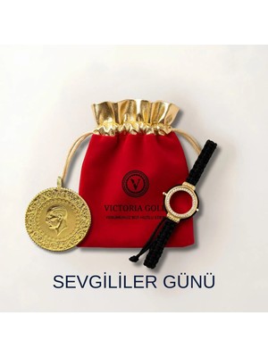 Victoria Gold Çeyrek Altın Eski Tarihli (Kulplu 22 Ayar) (Sevgililer Gününe Özel Bileklik Hediye)