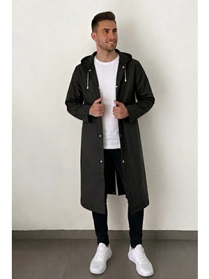 Freedoom Style Unisex Yağmurluk, Şeffaf Su Rüzgar Geçirmez Pvc Şık Kıyafetüstü Kaliteli Yağmurluk Siyah Renk
