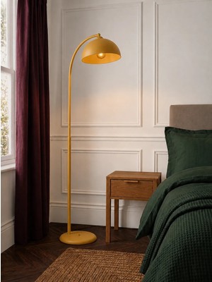 Avizade Nebula Eskitme Metal Retro Lambader-Modern Salon Aydınlatması-Eğimli Başlıklı Dekoratif Köşe Lambası