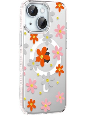 Skygo Revify Joko Apple Iphone 14 Floral Magsafe Kapak - Turuncu