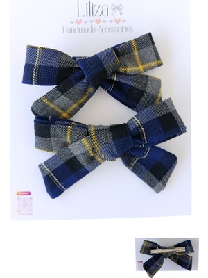 Liliza Accessories Lacivert Fiyonklu 2li Klips Toka Seti