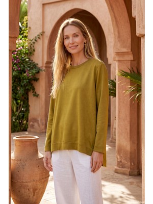 Nuss Basic Triko Rayon Tunik 902 Zeytin Yeşili
