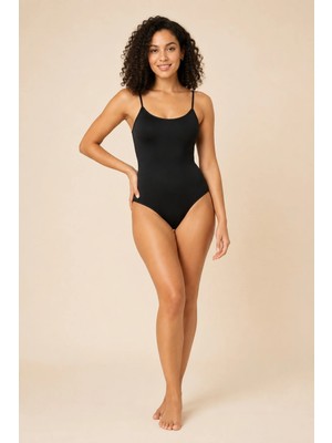 QKK Kadın Ince Askılı Pamuklu Çıtçıtlı Body
