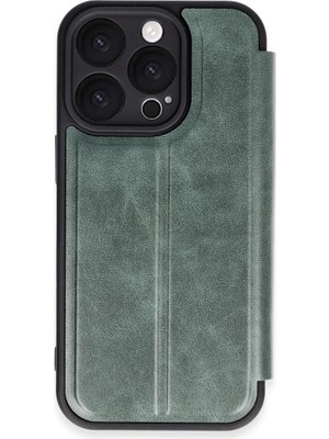 Skygo Revify Apple Iphone 16 Pro Kılıf Flip Cover - Koyu Yeşil